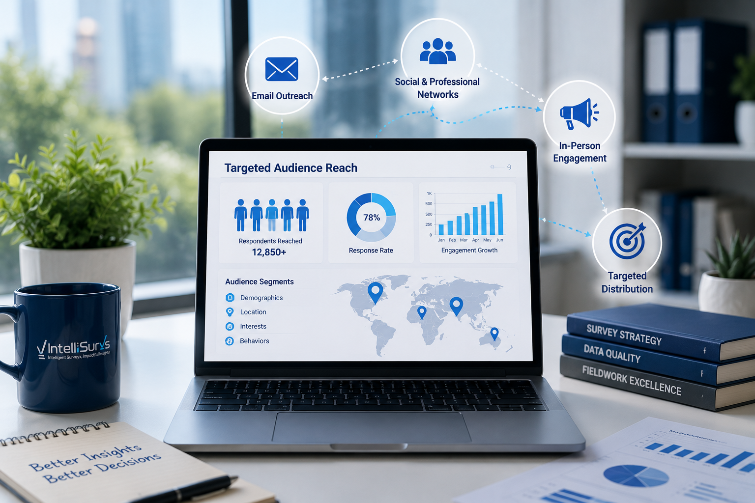 Targeted audience engagement through multichannel survey distribution